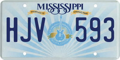 MS license plate HJV593
