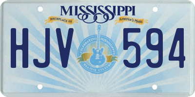 MS license plate HJV594