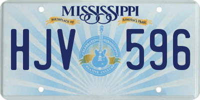 MS license plate HJV596