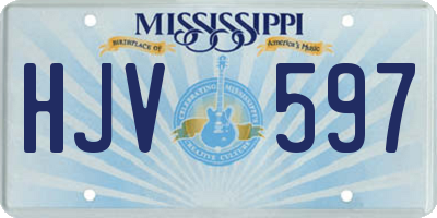 MS license plate HJV597