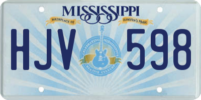 MS license plate HJV598