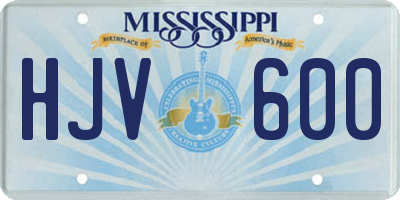 MS license plate HJV600