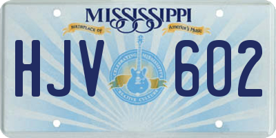 MS license plate HJV602