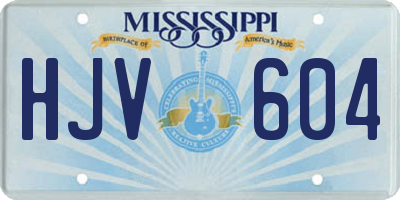 MS license plate HJV604
