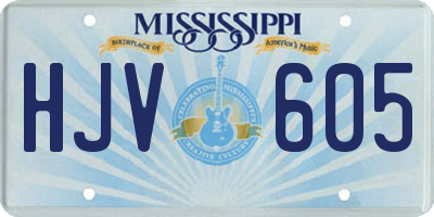 MS license plate HJV605