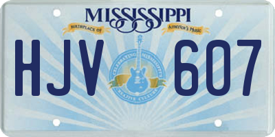 MS license plate HJV607