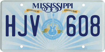 MS license plate HJV608