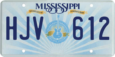 MS license plate HJV612