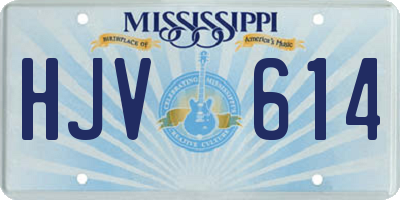 MS license plate HJV614