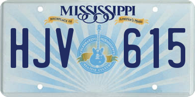 MS license plate HJV615