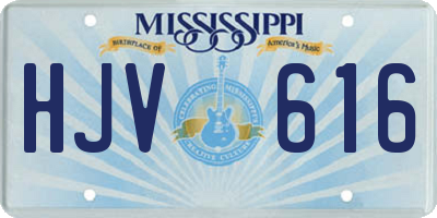 MS license plate HJV616