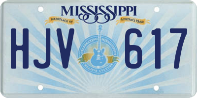 MS license plate HJV617