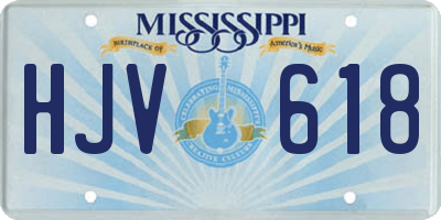 MS license plate HJV618