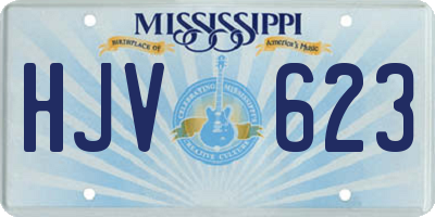 MS license plate HJV623
