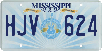 MS license plate HJV624