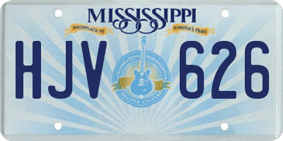 MS license plate HJV626