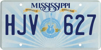 MS license plate HJV627