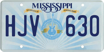 MS license plate HJV630