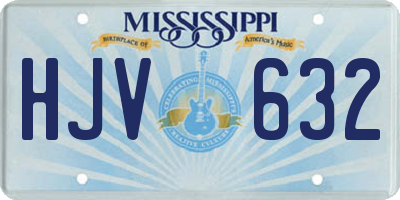 MS license plate HJV632