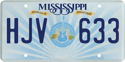 MS license plate HJV633