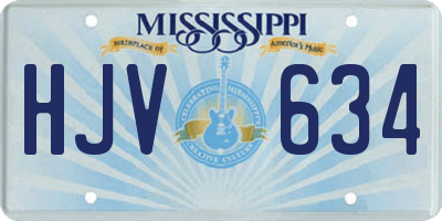 MS license plate HJV634