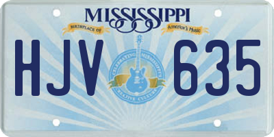 MS license plate HJV635