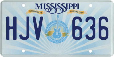 MS license plate HJV636