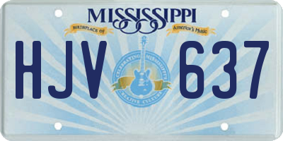 MS license plate HJV637