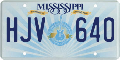 MS license plate HJV640