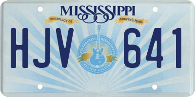 MS license plate HJV641