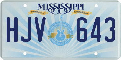 MS license plate HJV643
