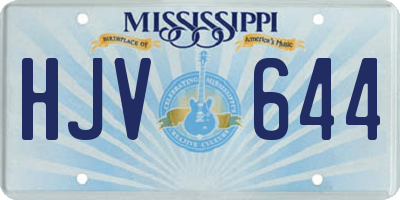 MS license plate HJV644