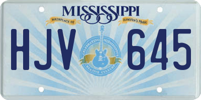 MS license plate HJV645