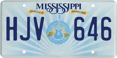 MS license plate HJV646