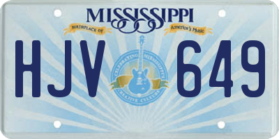 MS license plate HJV649