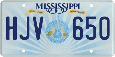 MS license plate HJV650