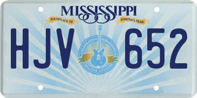 MS license plate HJV652