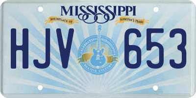 MS license plate HJV653