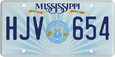 MS license plate HJV654