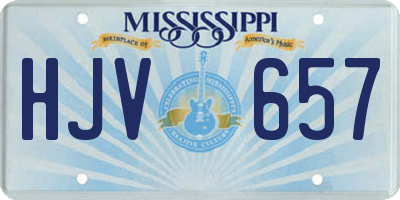 MS license plate HJV657