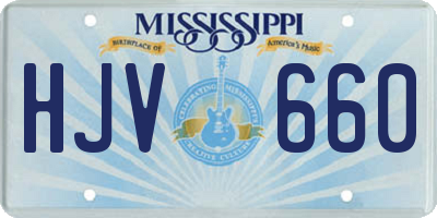 MS license plate HJV660