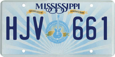 MS license plate HJV661