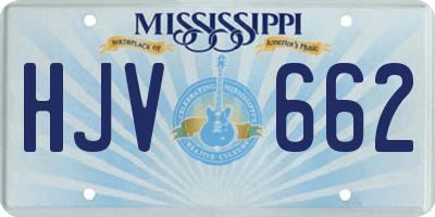 MS license plate HJV662