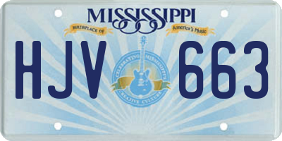 MS license plate HJV663