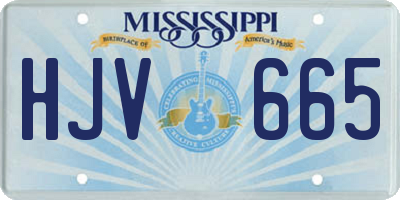 MS license plate HJV665