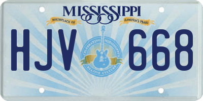 MS license plate HJV668