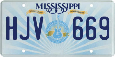 MS license plate HJV669