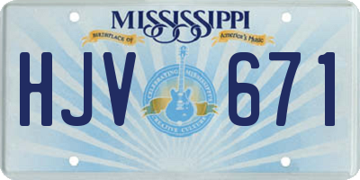 MS license plate HJV671