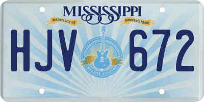 MS license plate HJV672