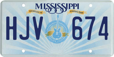 MS license plate HJV674